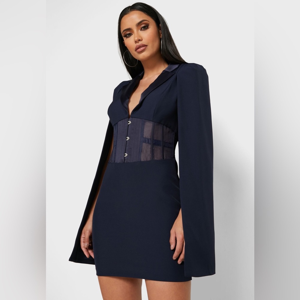 Lavish Alice 💙Navy Blue💙 Corset Cape Dress